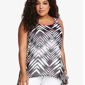 IKAT PRINT HI-LO CHIFFON TANK TOP